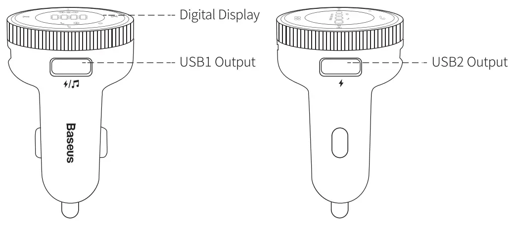 Baseus CCLH 01 Car Wireless MP3 Charger - Product Diagram