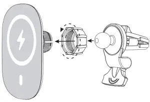 Connect the air vent clamp to the device
