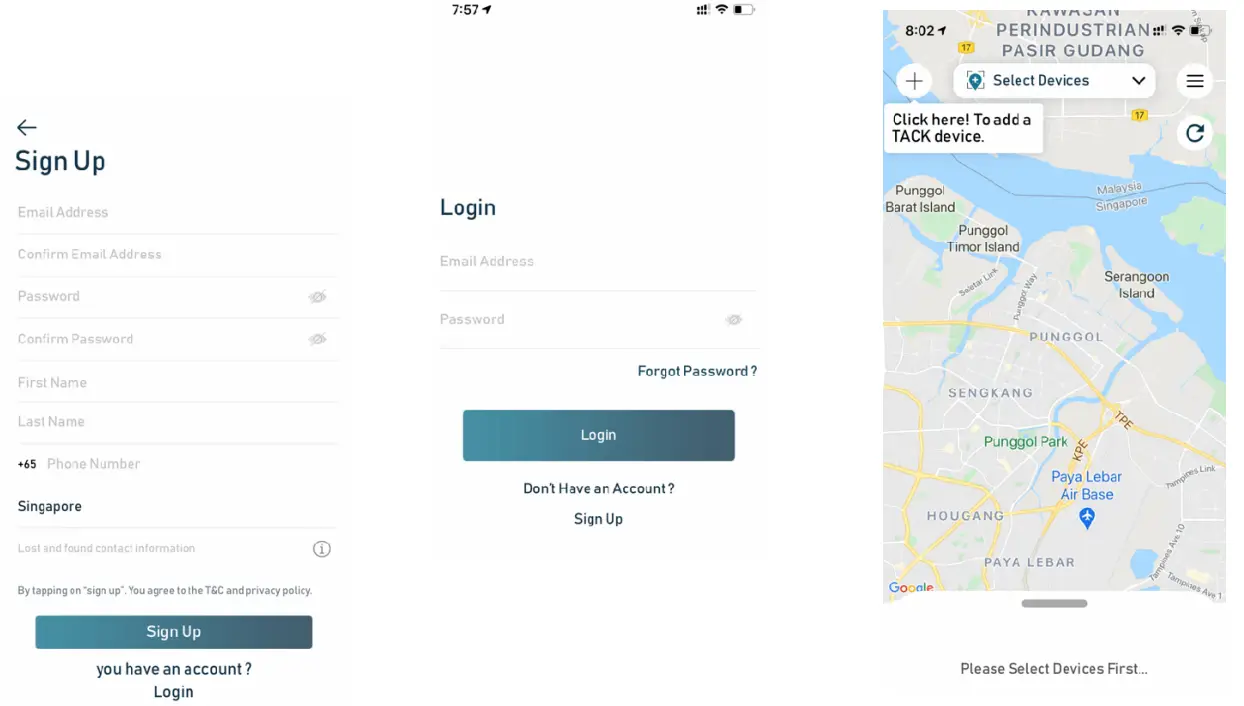 Tack GPS TK 20 GPS Location Tracker - app
