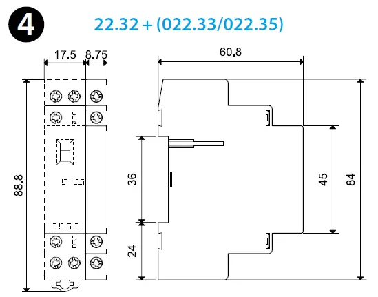 finder 22.32 Modular Contactor 25A 4