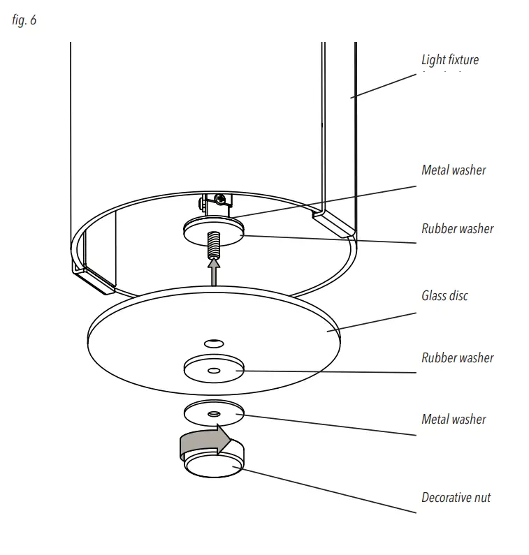 artika PDT-1SUB-HD-CR LED Pendant Light Subway Round Instruction Manual - Fig. 6