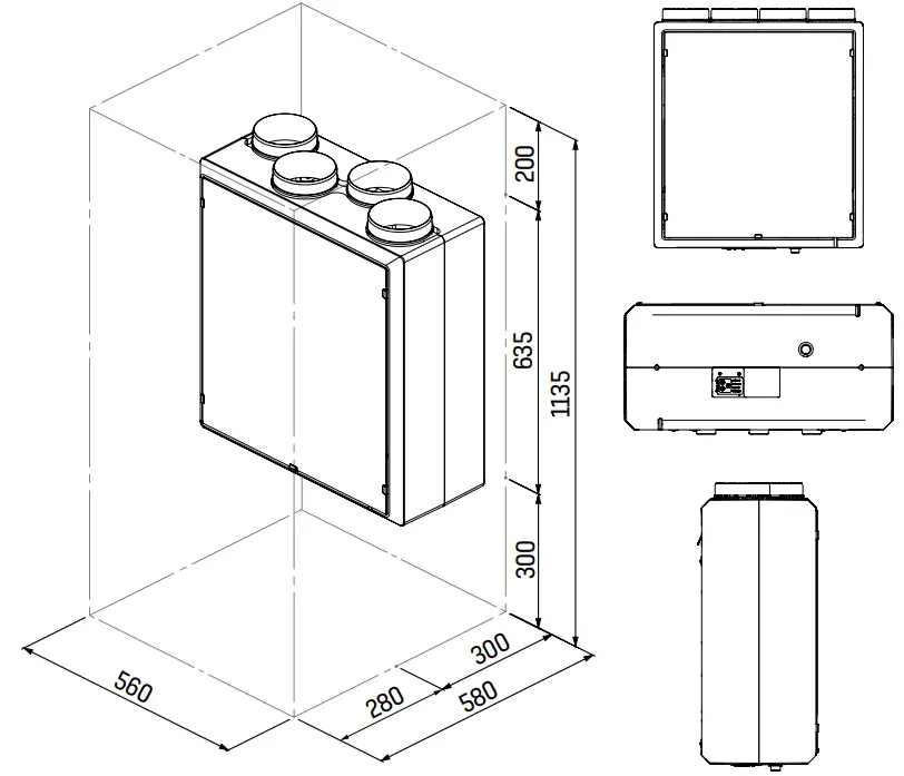 envirovent EnergiSava 250 Lightweight and Compact Whole House Heat Recovery Unit -fig1