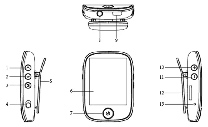GoGEN MXM 421 BT MP4 Player Storage Capacity 16GB Micro SD Memory Card - NOMENCLATURE