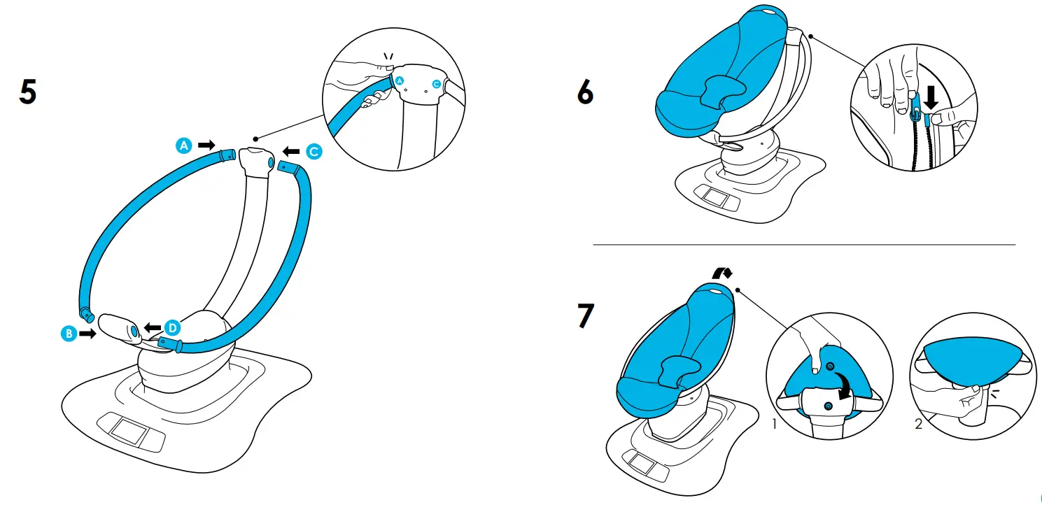 4moms 2000800 MamaRoo 4 Multi Motion Baby Swing - Fig 1
