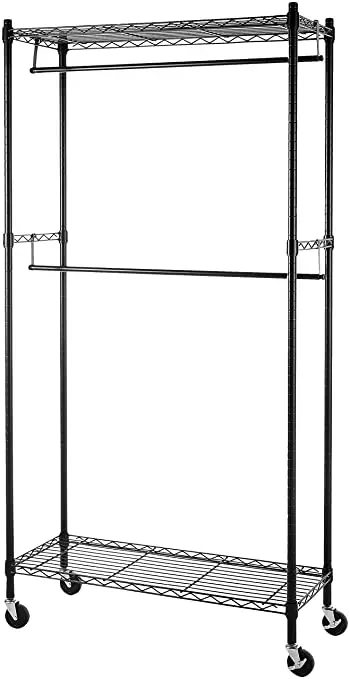 Amazonbasics Double Rod Garment Rack Wheels User Manual