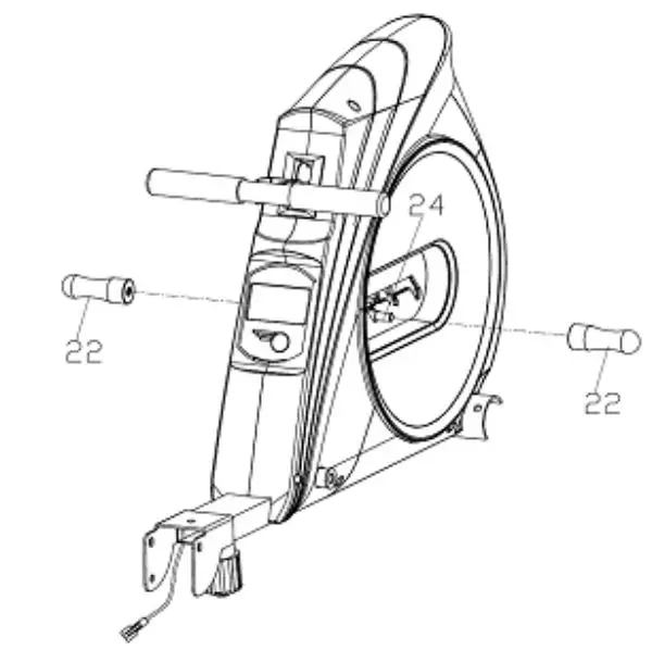 FORTIS FSMEXRWMC1A Foldable Mechanical Exercise Rowing Machine User Guide - Attach the handlebar