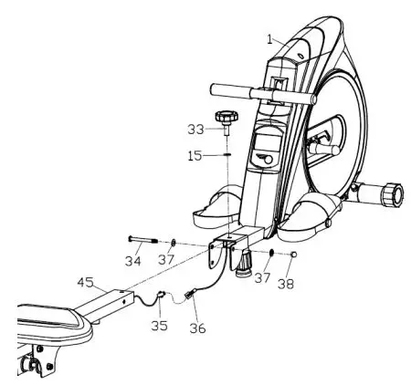 FORTIS FSMEXRWMC1A Foldable Mechanical Exercise Rowing Machine User Guide - Connect the extended wire