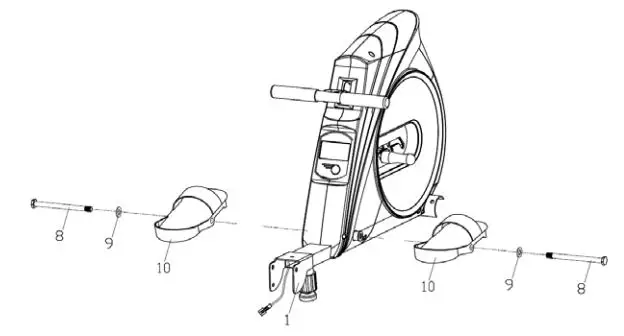 FORTIS FSMEXRWMC1A Foldable Mechanical Exercise Rowing Machine User Guide - Fix the pedals