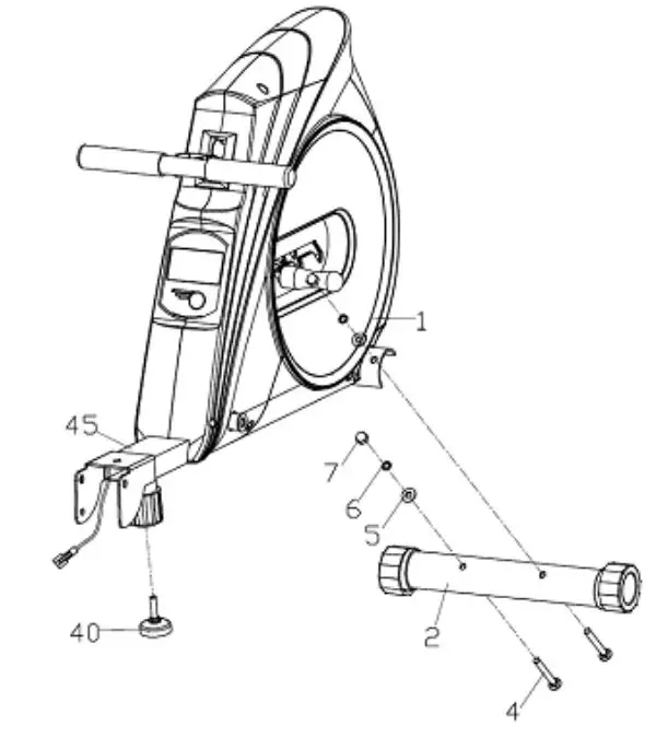 FORTIS FSMEXRWMC1A Foldable Mechanical Exercise Rowing Machine User Guide - Install the adjustable foot pad