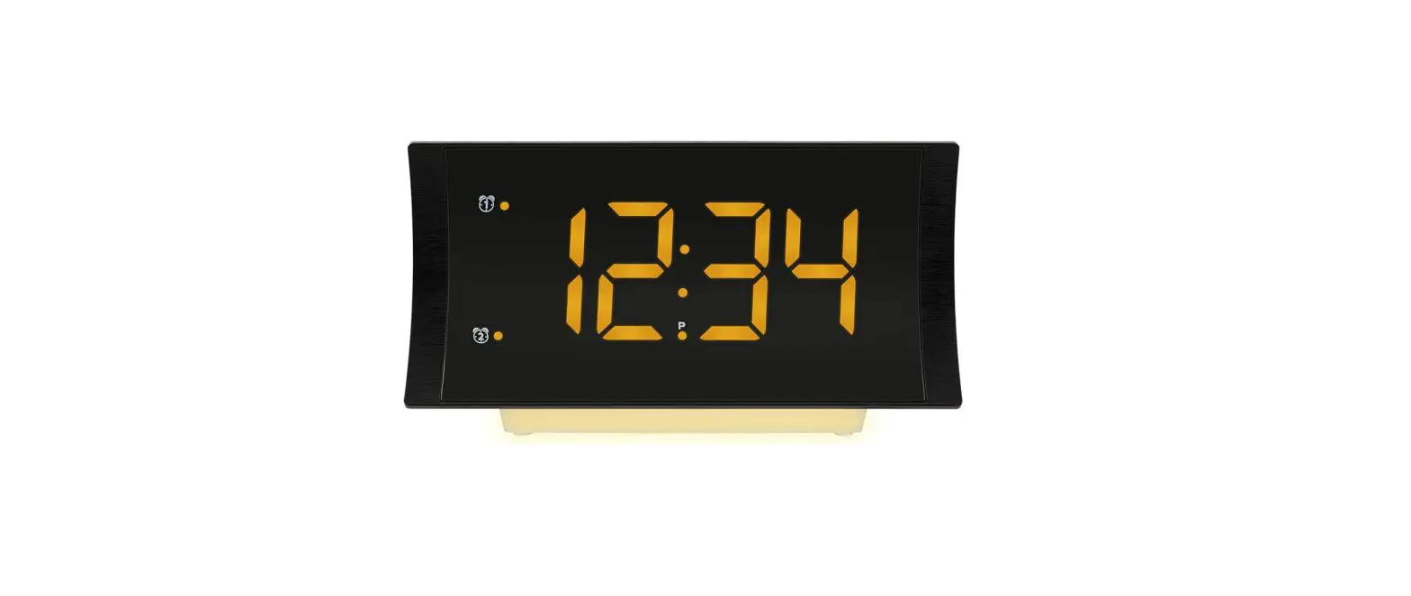 La Crosse Technology 617-89577-int Curved Radio Alarm Clock With Usb Charging Port-user Guide