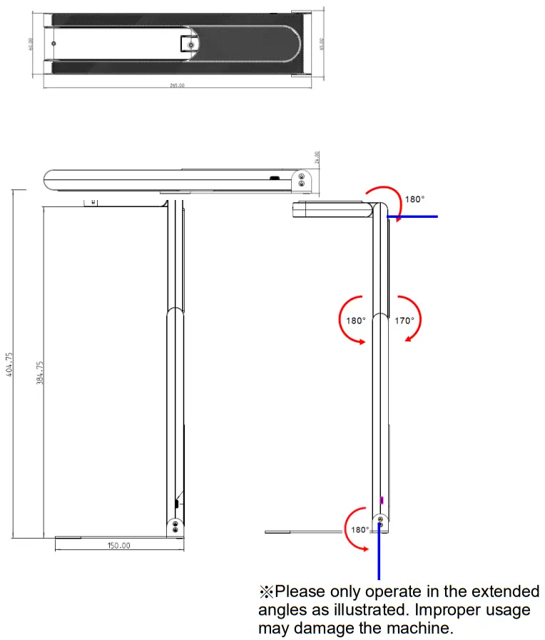 Lumens DC F20 Document Camera - Camera Size