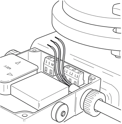 Installation and electrical connection of mains cable