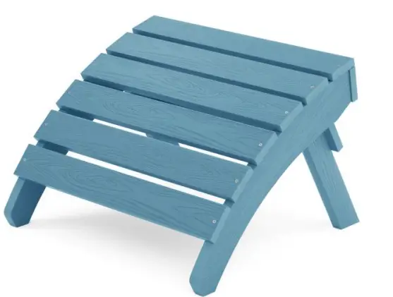 GreenVines HT-OC-ZD&AO Blue Plastic Outdoor Folding Adirondack Ottoman-prod