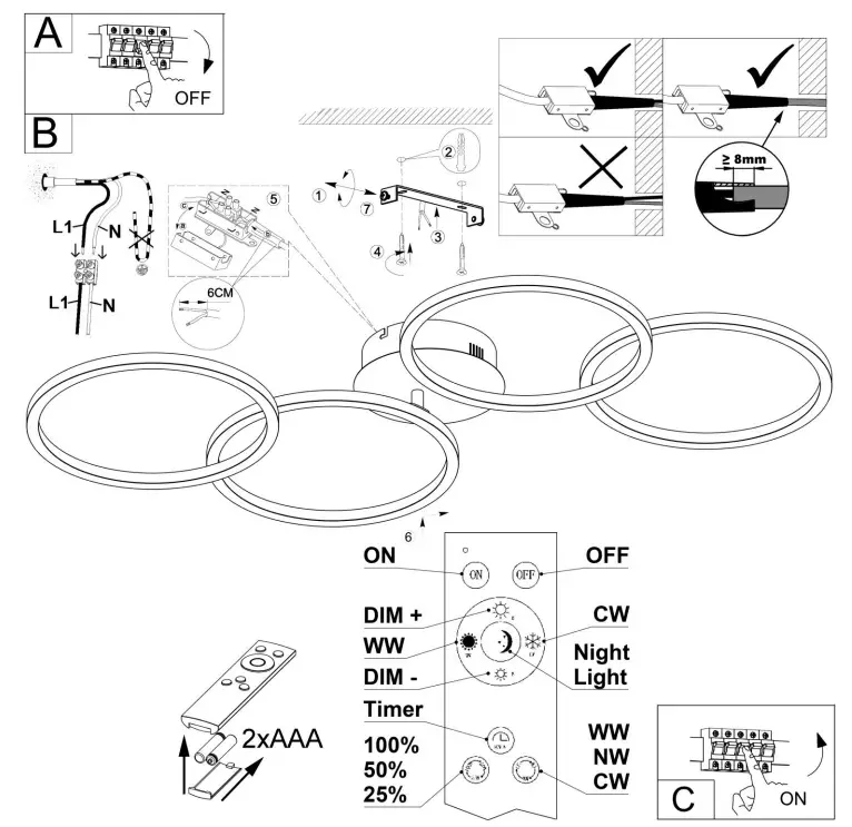 ALDI MAL 3537 Brilo CCT LED Ceiling Light Frame - fig