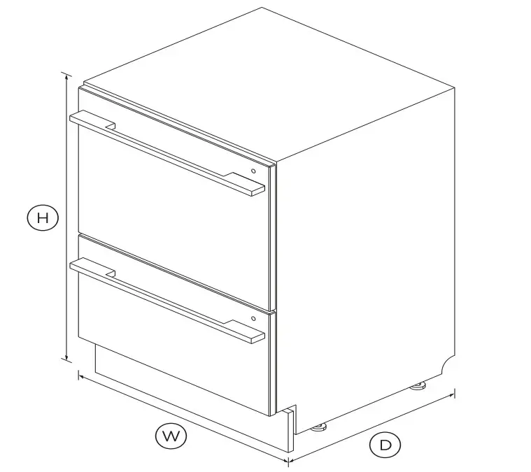 FISHER PAYKEL DD24DDFTB9 N Sanitize Double DishDrawer Dishwasher - DIMENSIONS