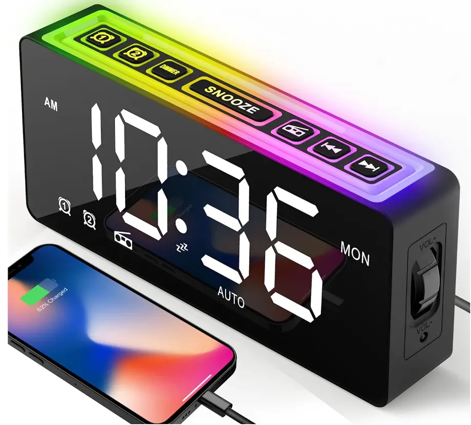 SICSMIAO-M201-Digital-Alarm-Clock-Radio