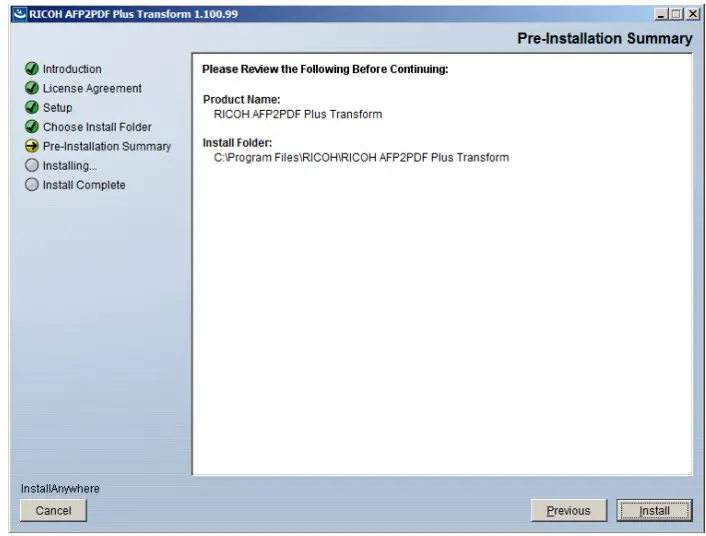 Using the AFP2PDF Plus Transform