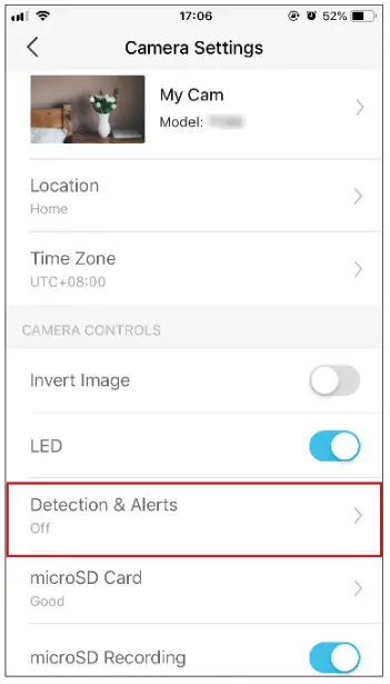 tp-link Home Security Wi-Fi Camera - Camera Settings 1