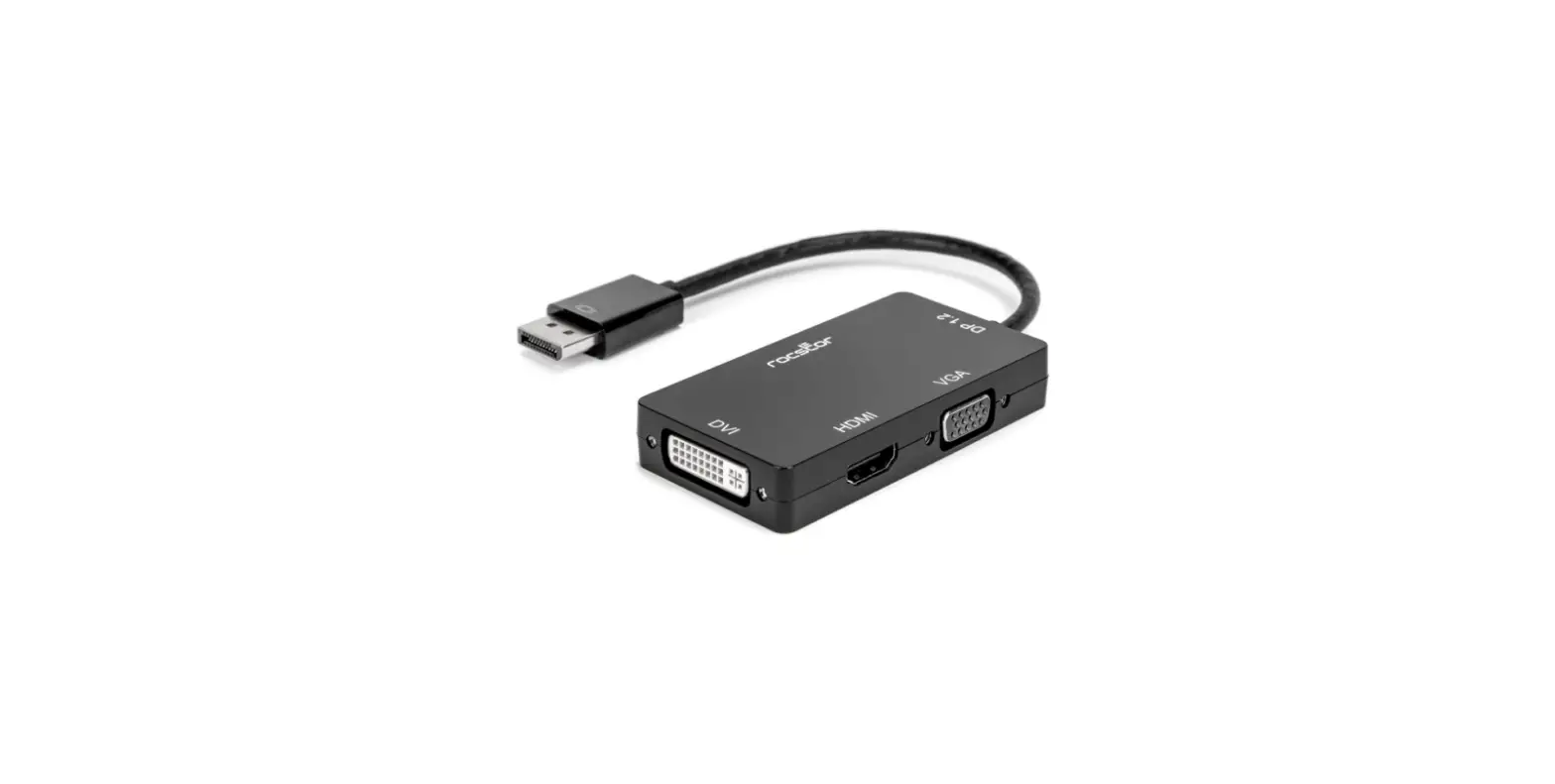 Rocstor Y10a259-b1 3-in-1 Displayport To Hdmi (4k) Vga Or Dvi Converter Adapter User Manual