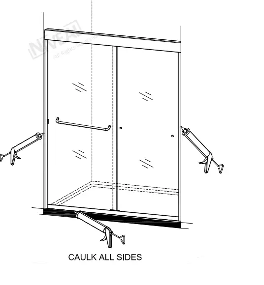 NIVEAL LU97-6060MB H Sliding Semi Frameless Tub Door in Matte-11