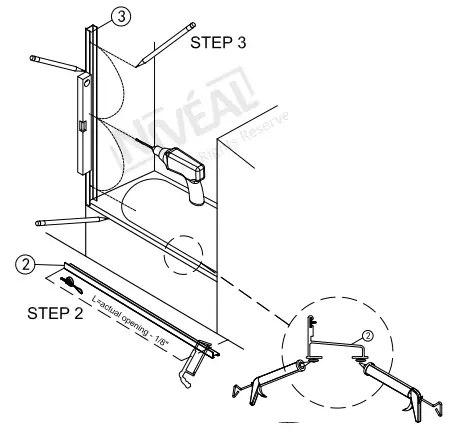NIVEAL LU97-6060MB H Sliding Semi Frameless Tub Door in Matte-5