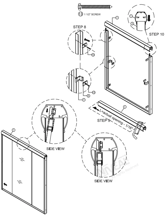 NIVEAL LU97-6060MB H Sliding Semi Frameless Tub Door in Matte-8