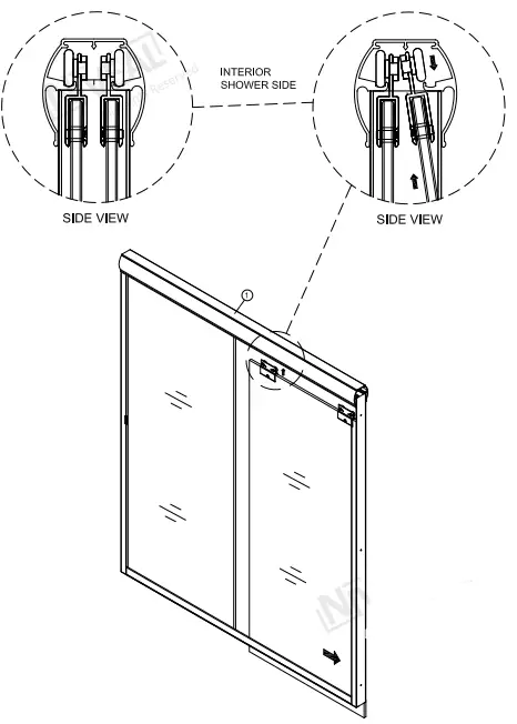 NIVEAL LU97-6060MB H Sliding Semi Frameless Tub Door in Matte-9