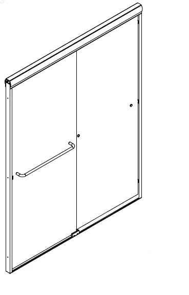 NIVEAL LU97-6060MB H Sliding Semi Frameless Tub Door in Matte