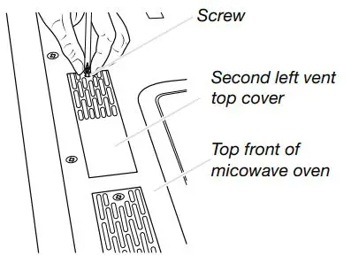 KitchenAid W11404359A Microwave Hood Combination User Guide - Reattach the second top vent cover with the screw removed