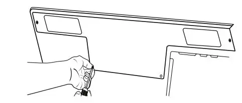 KitchenAid W11404359A Microwave Hood Combination User Guide - Using a Phillips screwdriver, reattach the 4 screws back to “T” shape bottom lighting cover