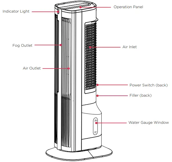DIMPLEX-DCTF3HCH-Heat-Cool-Humidifier-Tower-Fan-Instruction-FIG-5