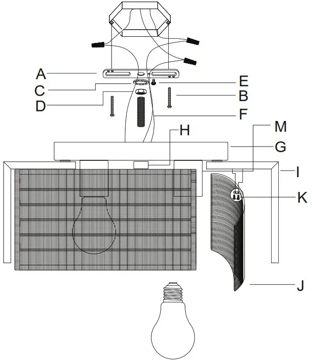 GOLDEN LIGHTING 7860 FM BLK NW Flush Mount Light - Assembly Instructions 2