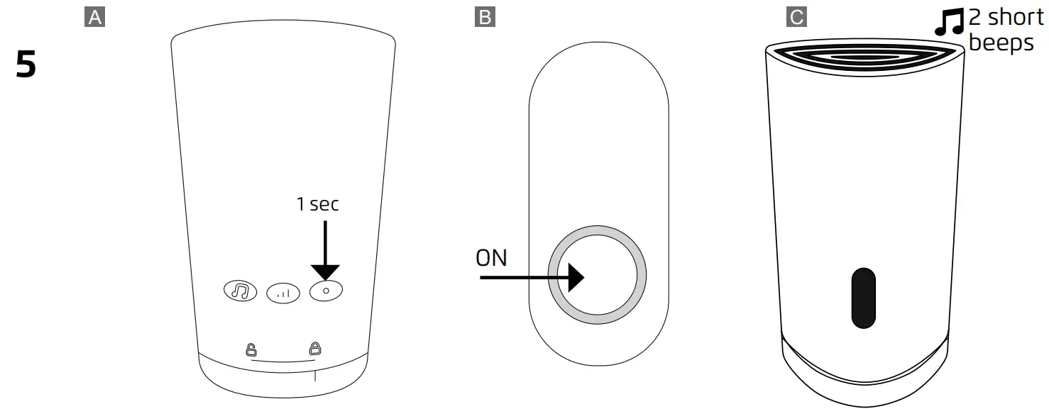 Connecting transmitter(s) to the doorbell