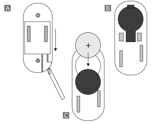 Changing the battery of the push button