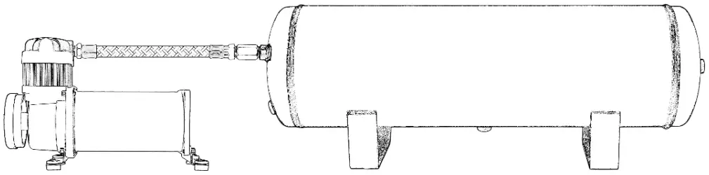 VIXEN HORNS VXO4830AB 4318B Quad Trumpet Train Air Horn - BRAIDED HOSE INSTALLATION