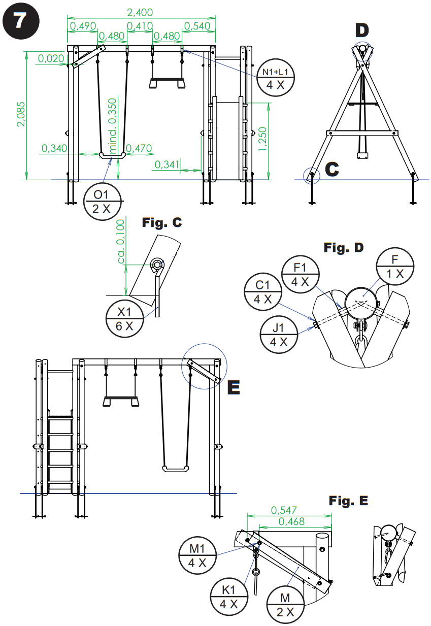 NORDIC Play 805 627 Swing Set - fig 4