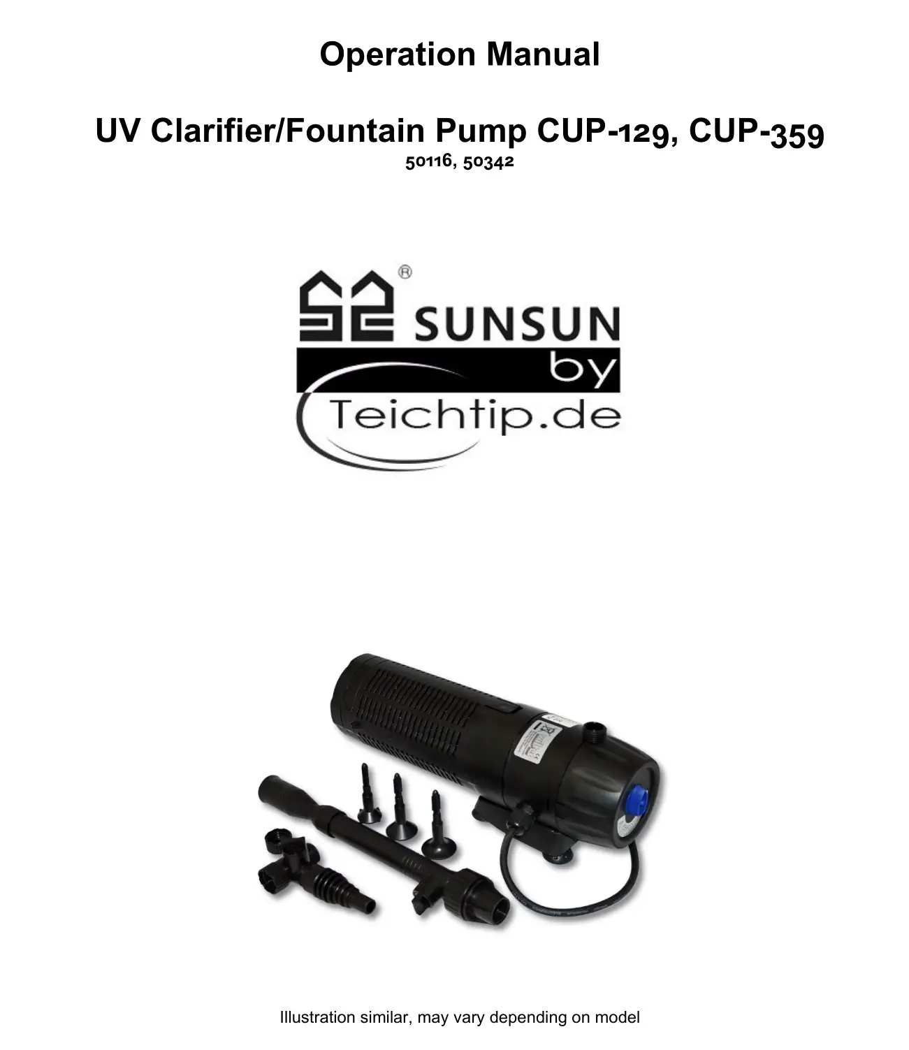 SUNSUN CUP-129 UV Clarifier-Fountain Pump User Manual