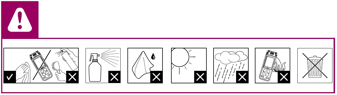 PHILIPS DVT4110 Voice Tracer warning