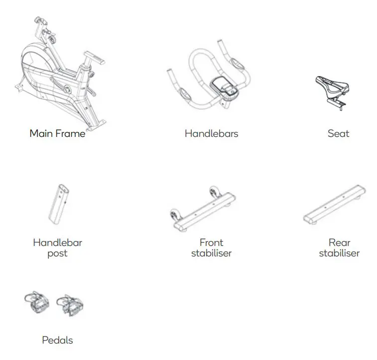 kogan FSMFWSPNBKA Magnetic Flywheel Spin Bike User Guide - IN THE BOX