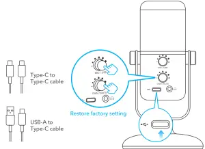 Saramonic SR MV2000W Wired Wireless Dual Function Microphone - Restore factory setting