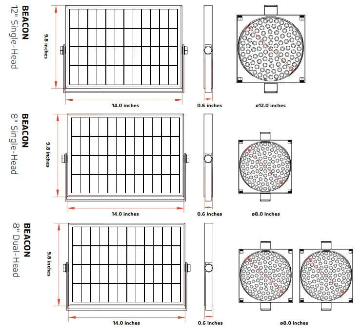SOLTECH BEACON Solar Powered LED Traffic Sign Light