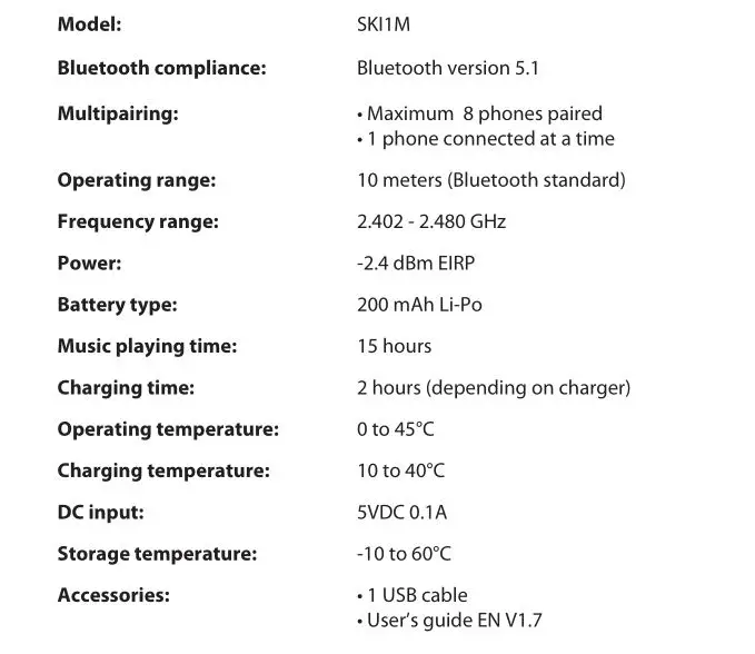 Eurocb SKI1M Skitooth Helmet - SPECIFICATIONS