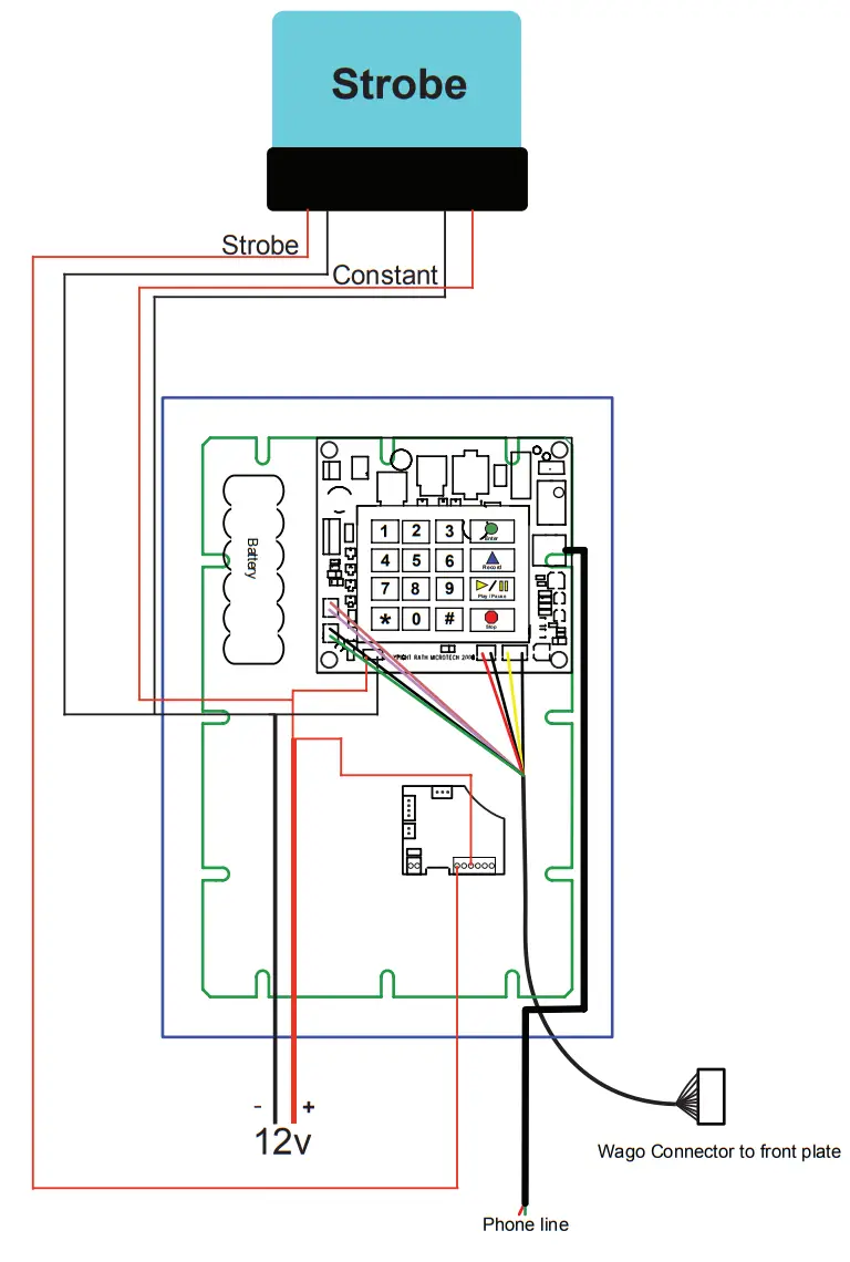 RATH 2100 TLC Cellular 12v Emergency Tower Phone - Wiring