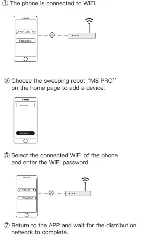 Proscenic M8 Pro LDS 8.0 Laser Navigation Smart Robot Vacuum Cleaner Instruction Manual - Connect to the mobile client