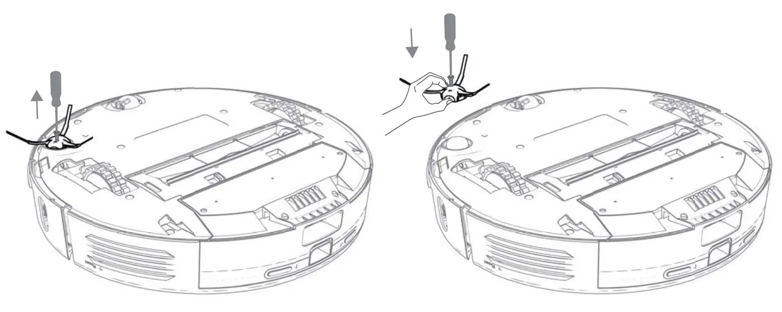 Proscenic M8 Pro LDS 8.0 Laser Navigation Smart Robot Vacuum Cleaner Instruction Manual - Side brush