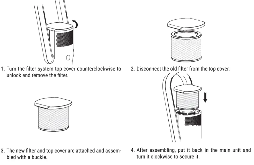 CREATE UK Air Pure Studio Fan Cleaner without Blades with Hepa H13 and WiFi User Manual - Filter Replacement