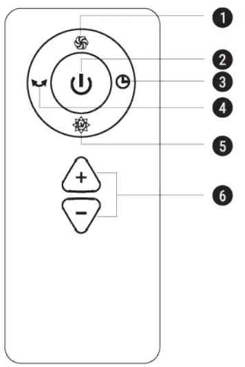 CREATE UK Air Pure Studio Fan Cleaner without Blades with Hepa H13 and WiFi User Manual -Remote Control Buttons