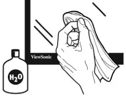 ViewSonic IPS Monitor Display - Clean with water on a soft cotton cloth only