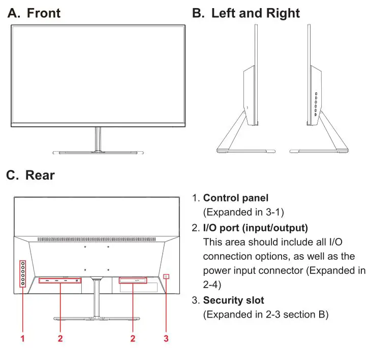 ViewSonic IPS Monitor Display - The Exterior of the Monitor