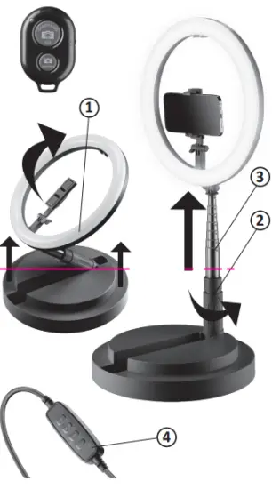 cellularline SELFIERINGFOLDK Selfie Ring Compact -